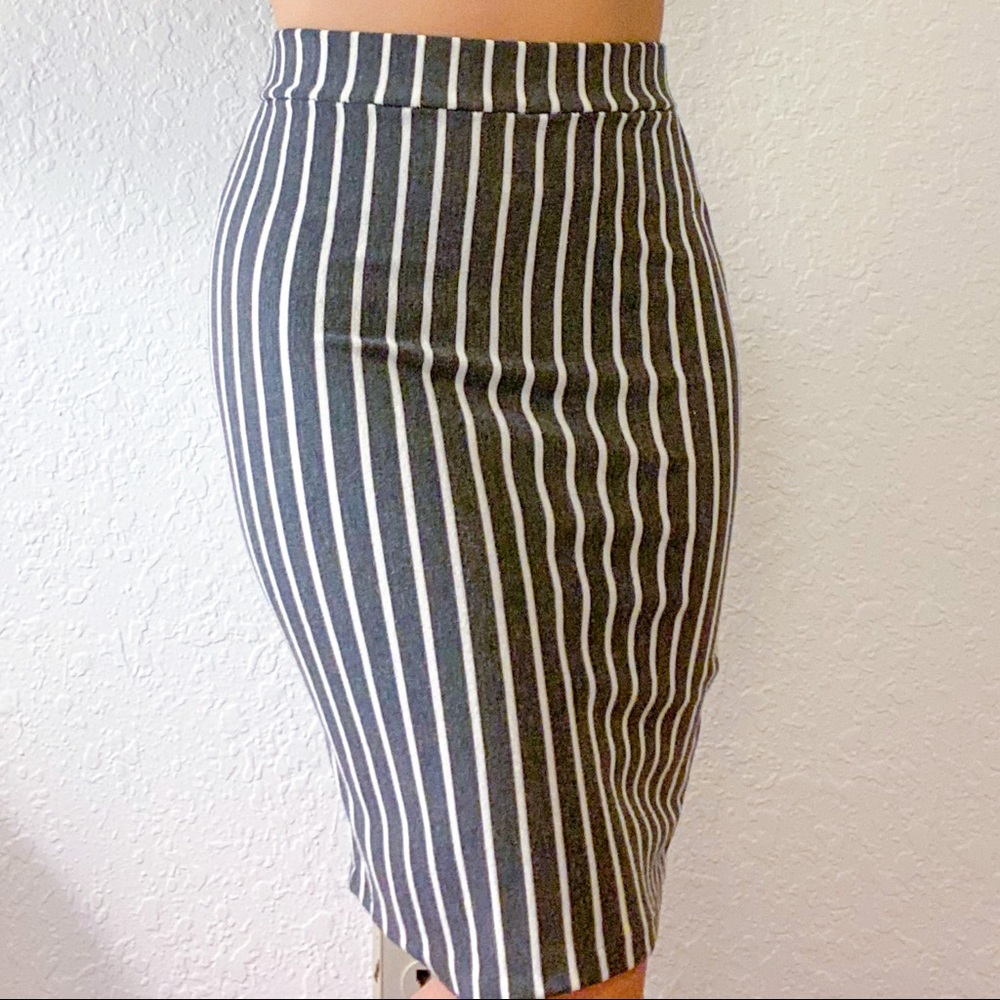 Pinstripe Pencil Skirt